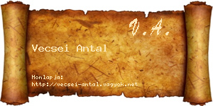 Vecsei Antal névjegykártya